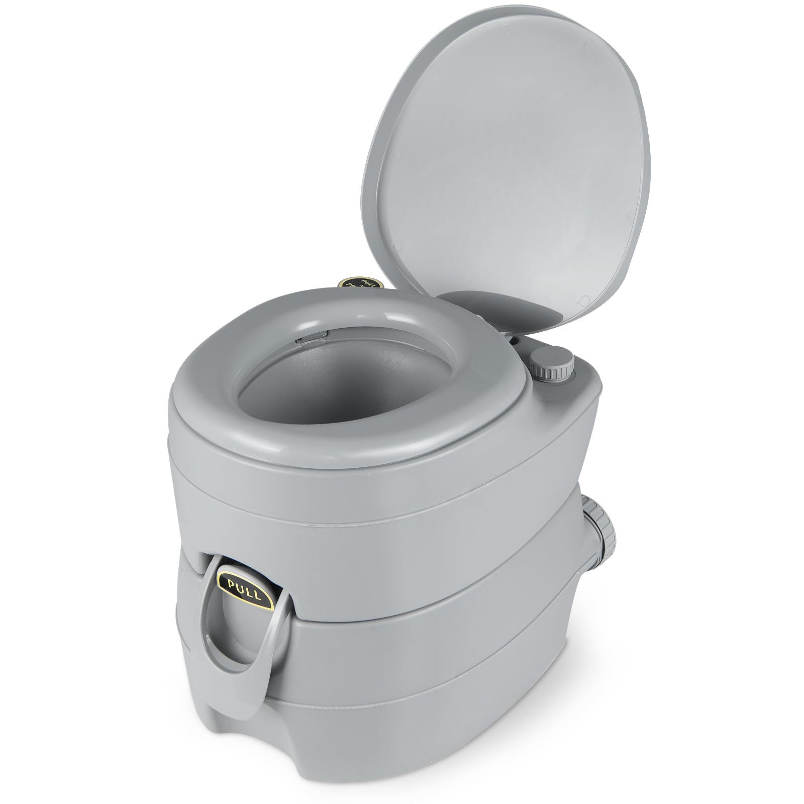 COSTWAY Toilette Portable avec Réservoir d'Eaux Usées Détachable de 20 L, Toilette Mobile avec Siège Étanche Pompe de Chasse, Toilette de Camping pour Voyage Pêche Bateau
