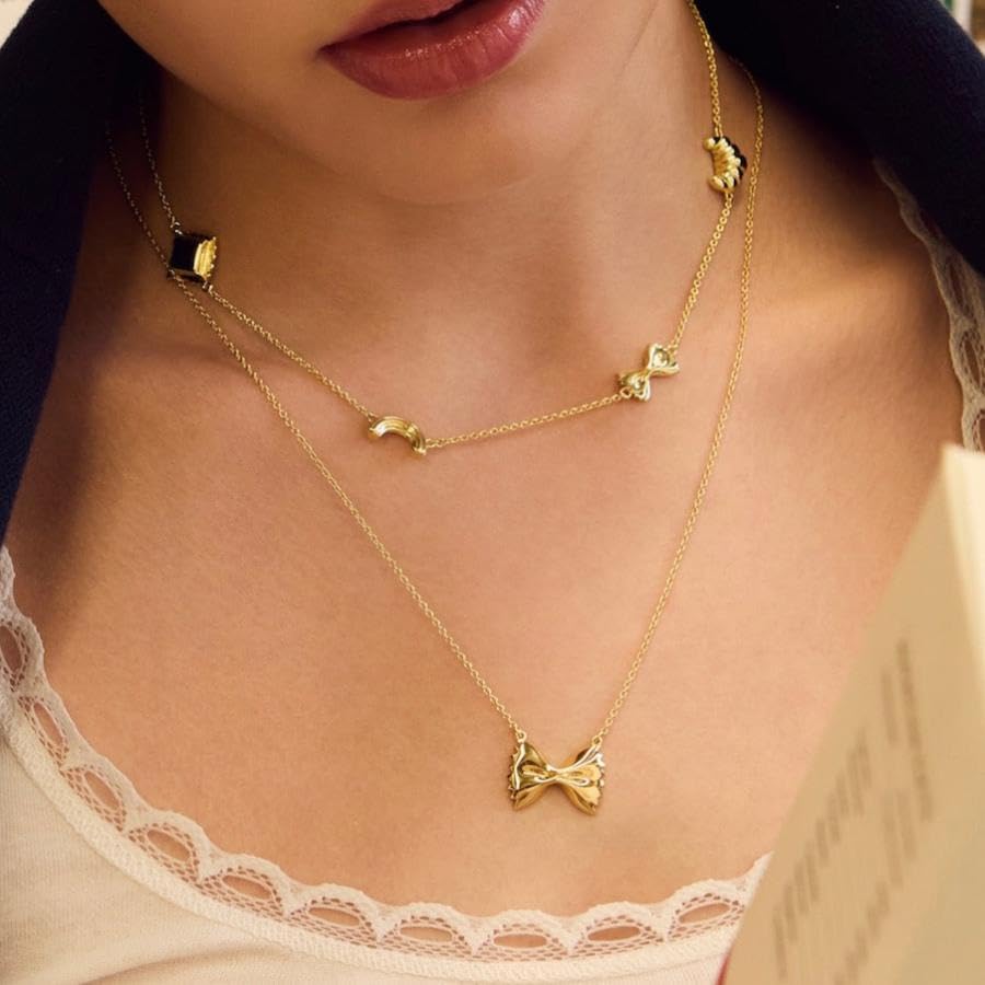 Wanderlust + Co Food Party Charms Necklace 14K Gold/Rhodium Plated Hypoallergenic Jewelry2