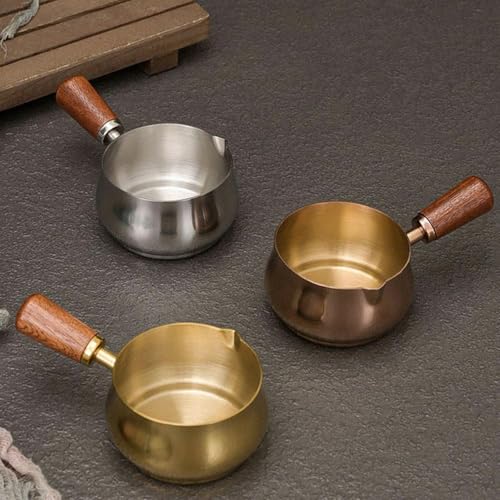 Vaso medidor espresso acero inoxidable 180 ml con mango madera miniatura 2
