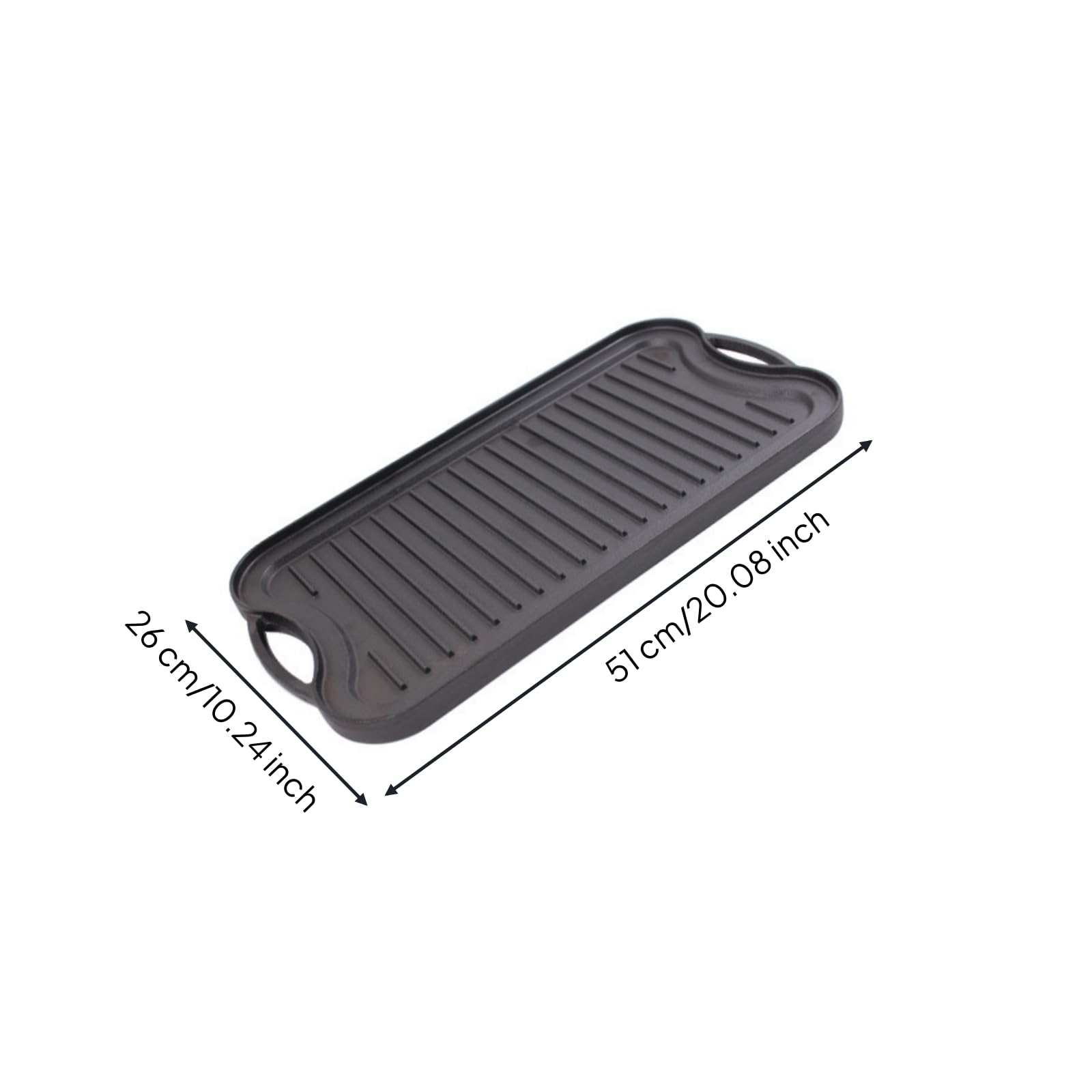 MagiDeal Plancha Hierro Fundido Parrilla Hierro Fundido Resistente Sartén con Asas para Cocineros, Cocina