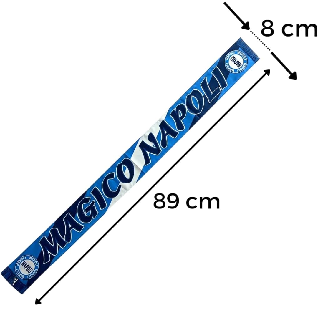Drapeau et bandeau du Napoli – drapeau 90 x 150 cm avec boucle pour tige + collier Napoli 89 x 8 cm – fan championnat de football (drapeau + bande Naples)