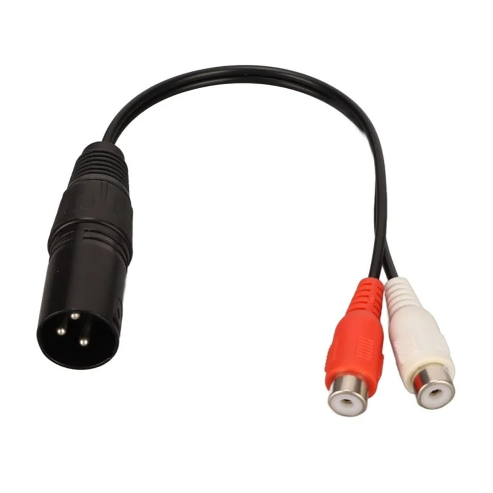 Cable divisor XLR macho a 2 RCA hembra en Y de 0,6 pies, adaptador de audio no equilibrado con cancelación de ruido para amplificador de potencia de mezclador