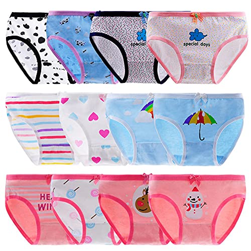 Kidear Toddler Soft Cotton Underwear Baby Panties Kids Girls' 12-Pack