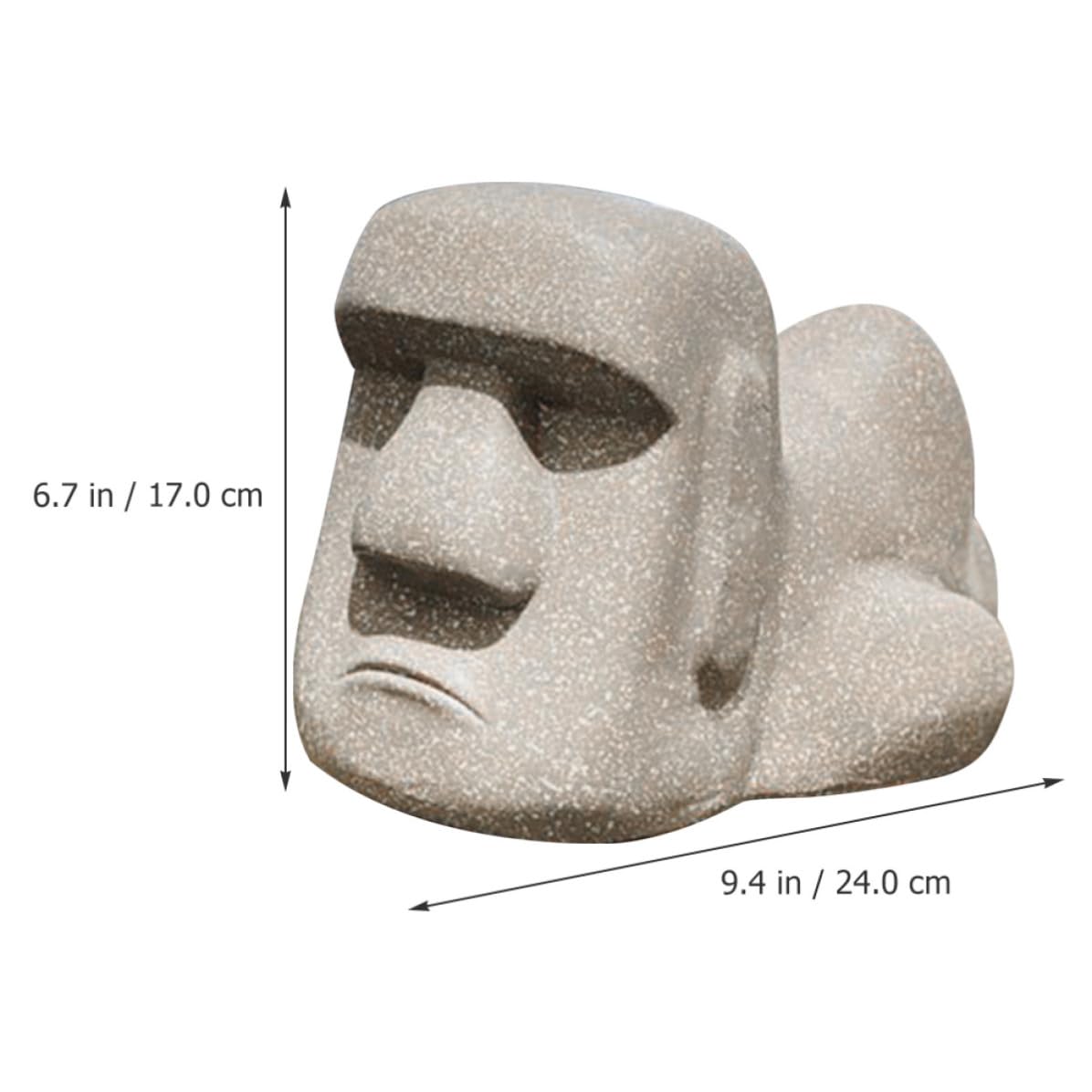 Bianca Porta Fazzoletti Decorativo Resina Moai per Camera