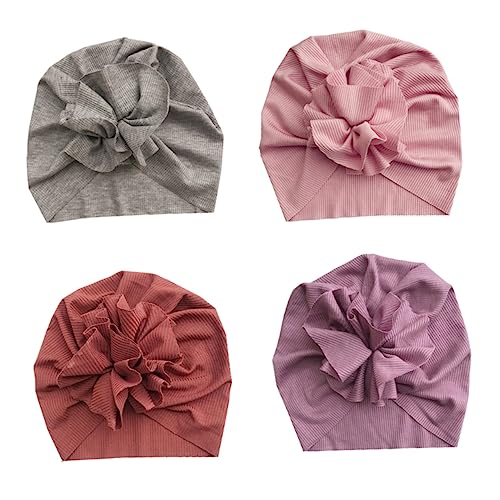 CALLARON Gorro De para Bebé Gorro De Crochet con Diseño De Flor Accesorios para Bebé De 2 Años Colores Aleatorios