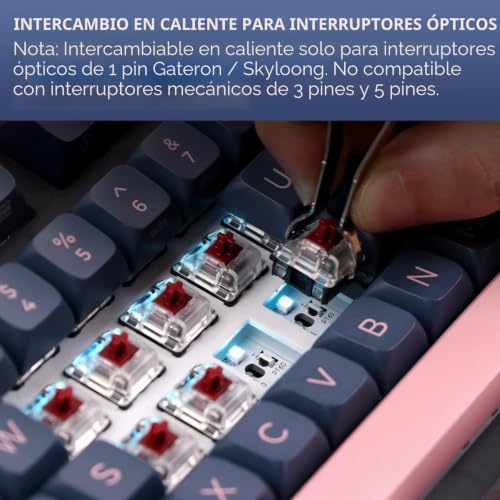 Miniatura 4 de Epomaker Skyloong Gk75 Lite - Teclado Programable Con Un Botón Giratorio, Compatible Con Win Mac Gateron Optical Black