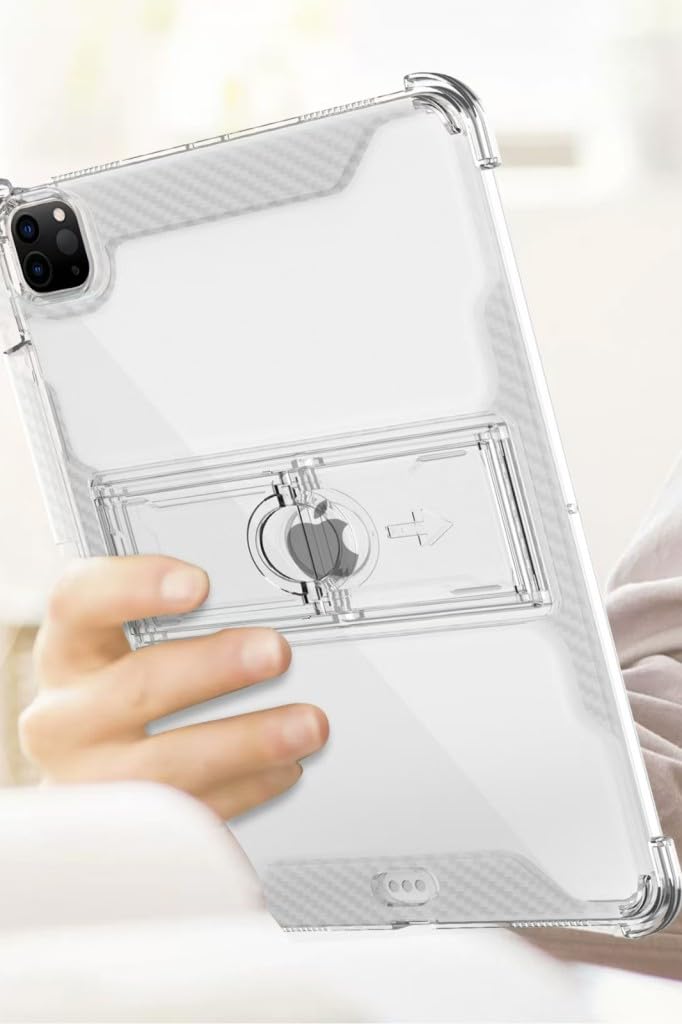 UnDePlus Apple iPad Mini 7 Mini 6 için Kılıf, Kalem Bölemli Standlı Darbelere Dayanıklı Şeffaf Kapak 2021-2024 Gökyüzü Mavisi