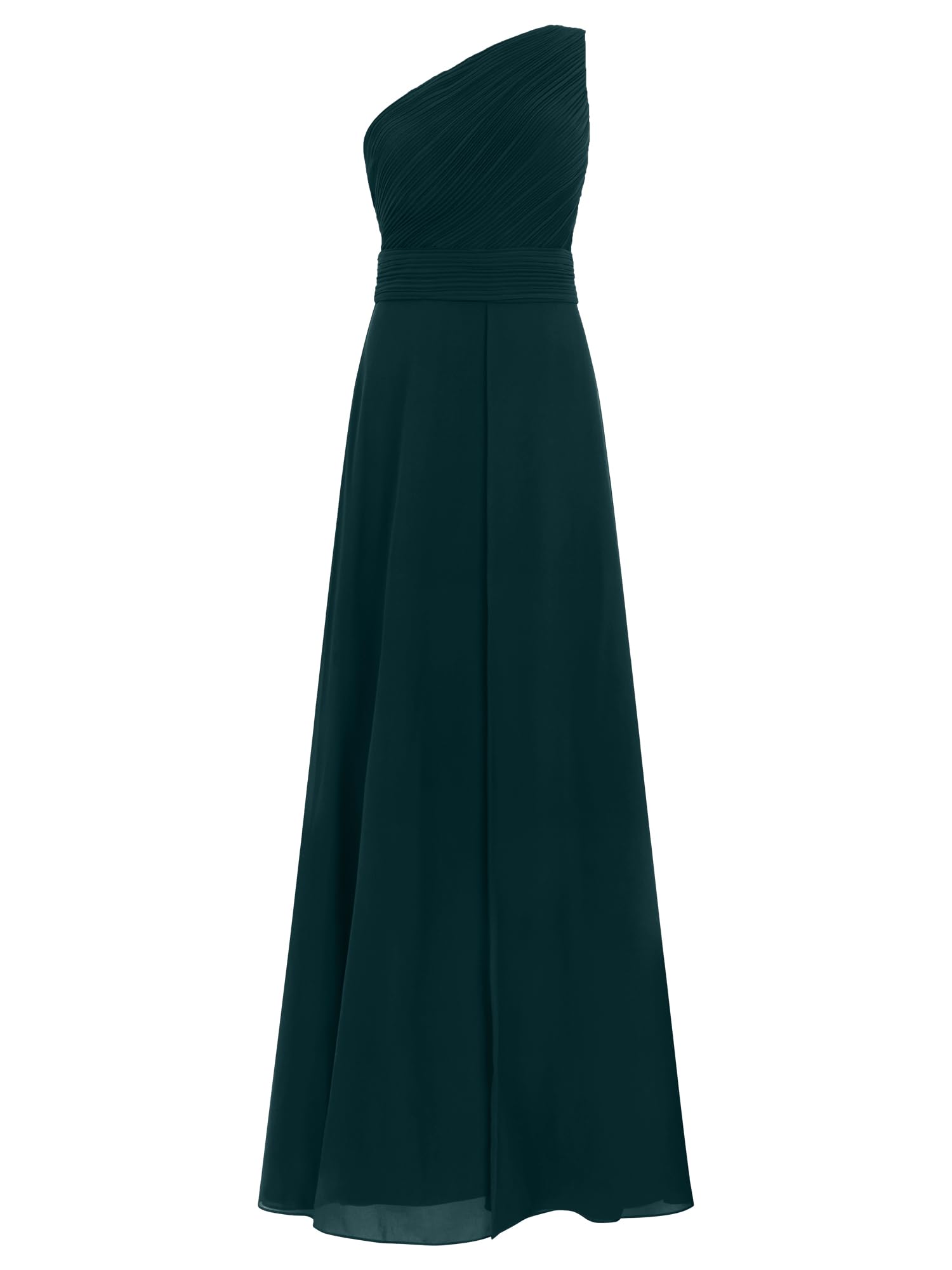 APART Fashion Damen One-Shoulder Chiffonkleid Abendkleider (1er Pack)