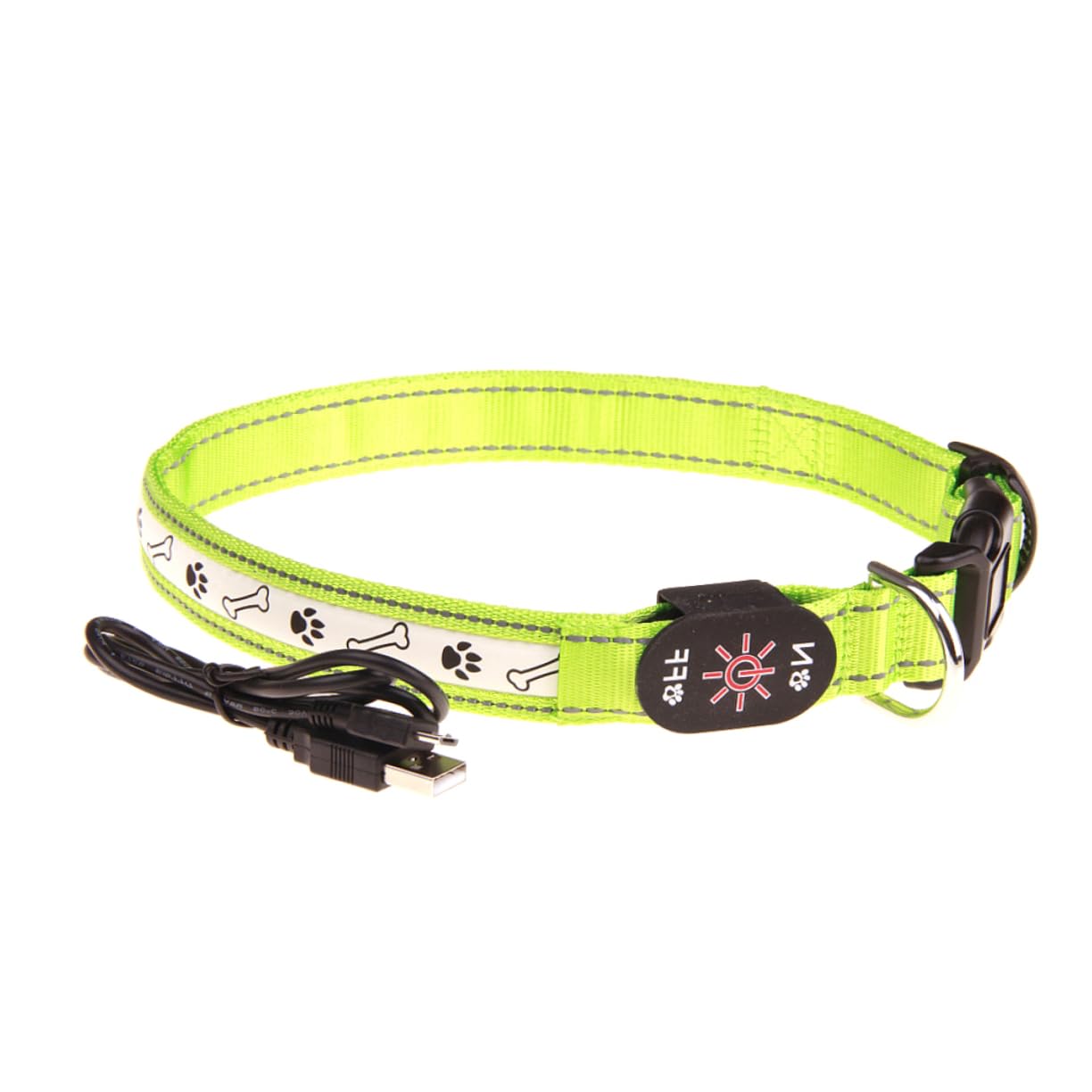 Beavorty 2 Pezzi Una Collana Collane a Girocollo Collare Lampeggiante Per Animali Domestici Collare Illuminato a Per Cani Illuminata Per Cani Circolare LED Osso