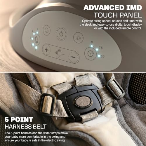 BAYBEE Store Baybee Electric Swing Cradle for New Born Baby, Grey - Image 7