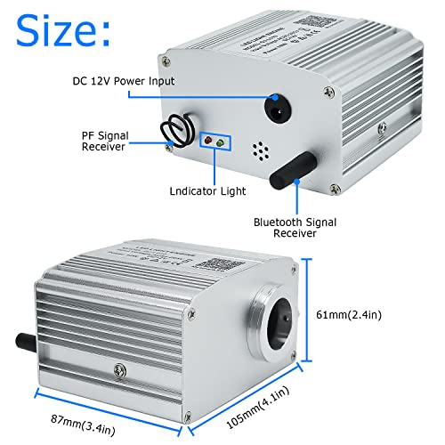 Image of AZIMOM 10W Twinkle Fiber Optic Starlight Box Sound Activated RGBW Fiber Optic Light Source APP /Remote Control Light Engine Driver for Car Home Ceiling Star Lighting Decor
