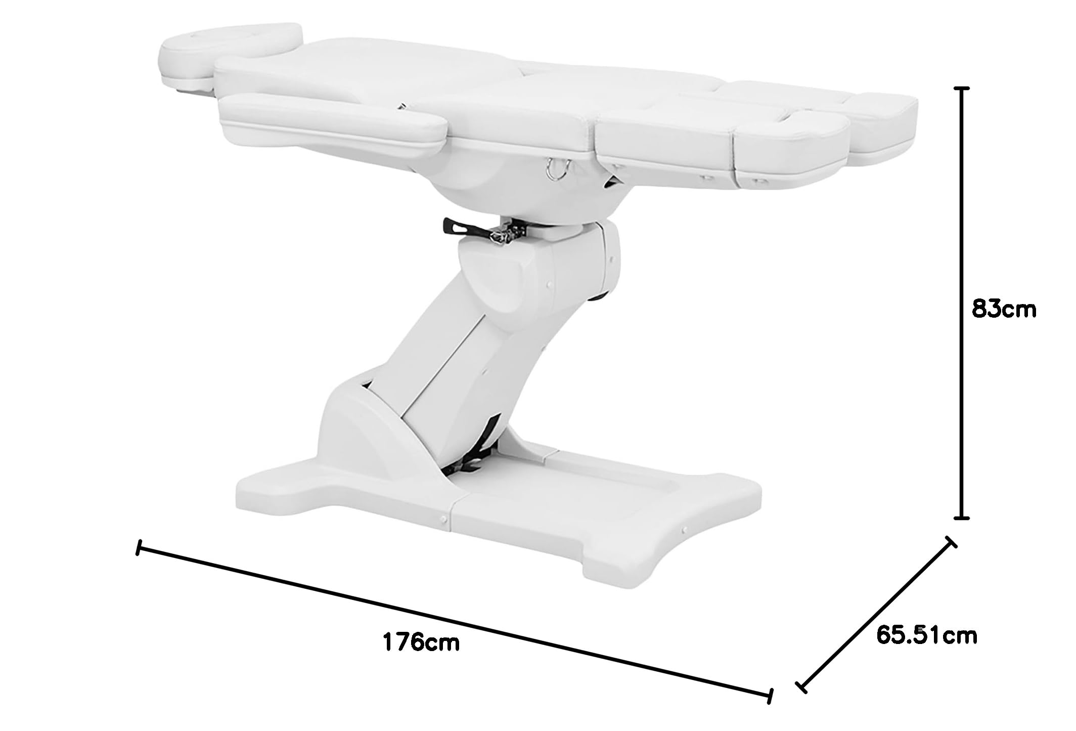 Physa Fußpflegestuhl Höhen-, Rücken-, Sitz-, Arm- und Fußeinstellung 150 kg Motor 200 W weiß Polster 9 cm Kosmetikstuhl Pedikürestuhl