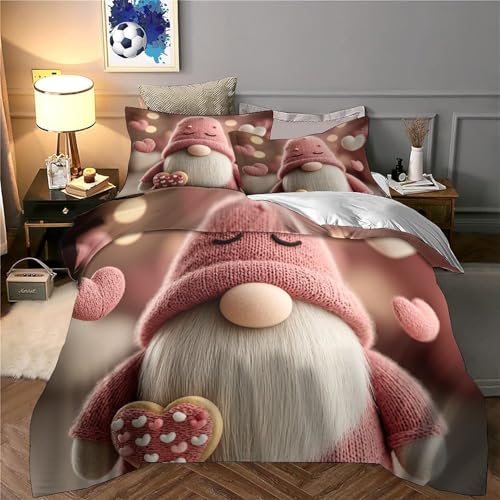 Housse de couette Valentin hypoallergique 3D zippée super douce