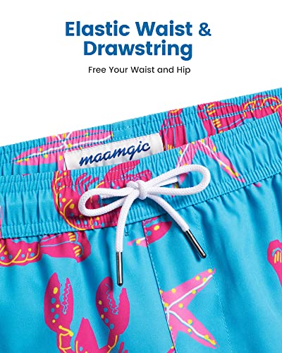 Image of maamgic 5inch Mens Swim Trunks with Compression Liner 2-in-1 Swimming Shorts Stretch Quick Dry with Zipper Pockets