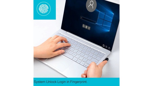 Lettore Impronte Digitali USB | Biometrico Per Windows 10/11 32/64 Bit | Riconoscimento 360° <0,5s | Lega Di Zinco | Portatile E Leggero