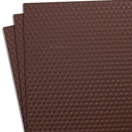 HOLSTEX Thermoform Sheet - (Basketweave Texture) - (.080 Thickness) - (12in x 24in Sheet) - (Brown) - (3 Sheets) - for Holster Making, DIY Cosplay, Airsoft Armor