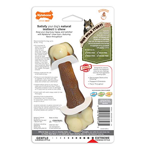 Interpet NFR001PEU Nylabone Kauspielzeug für extreme Kauer, Oberschenkelknochen - Rindergeschmack, M