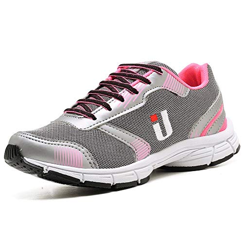 Tênis Fitness Feminino Cadarço Treino Caminhada Conforto Cinza 37