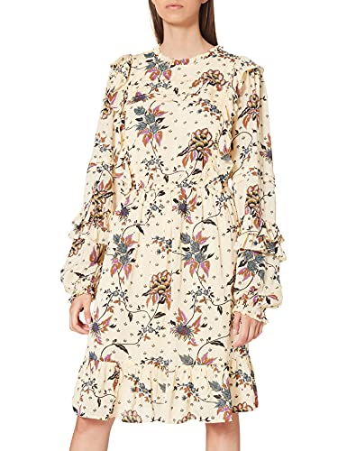 Scotch & Soda Maison Damen Printed Ruffle Dress Kleid, Combo F 0222, L