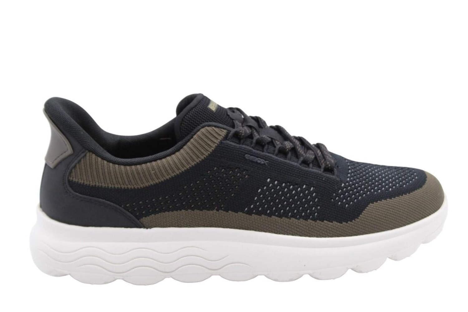 Geox Men's U Spherica Plus E Trainers, Black/Military, 47 EU