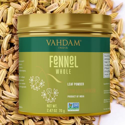 Image of VAHDAM, Fennel Whole (2.47oz /70g) Gluten Free, Non GMO, 100% Raw Fennel Seeds for Cooking, Smoothies & Lattes | Fennel Whole Foods, Sealed Fresh at Source