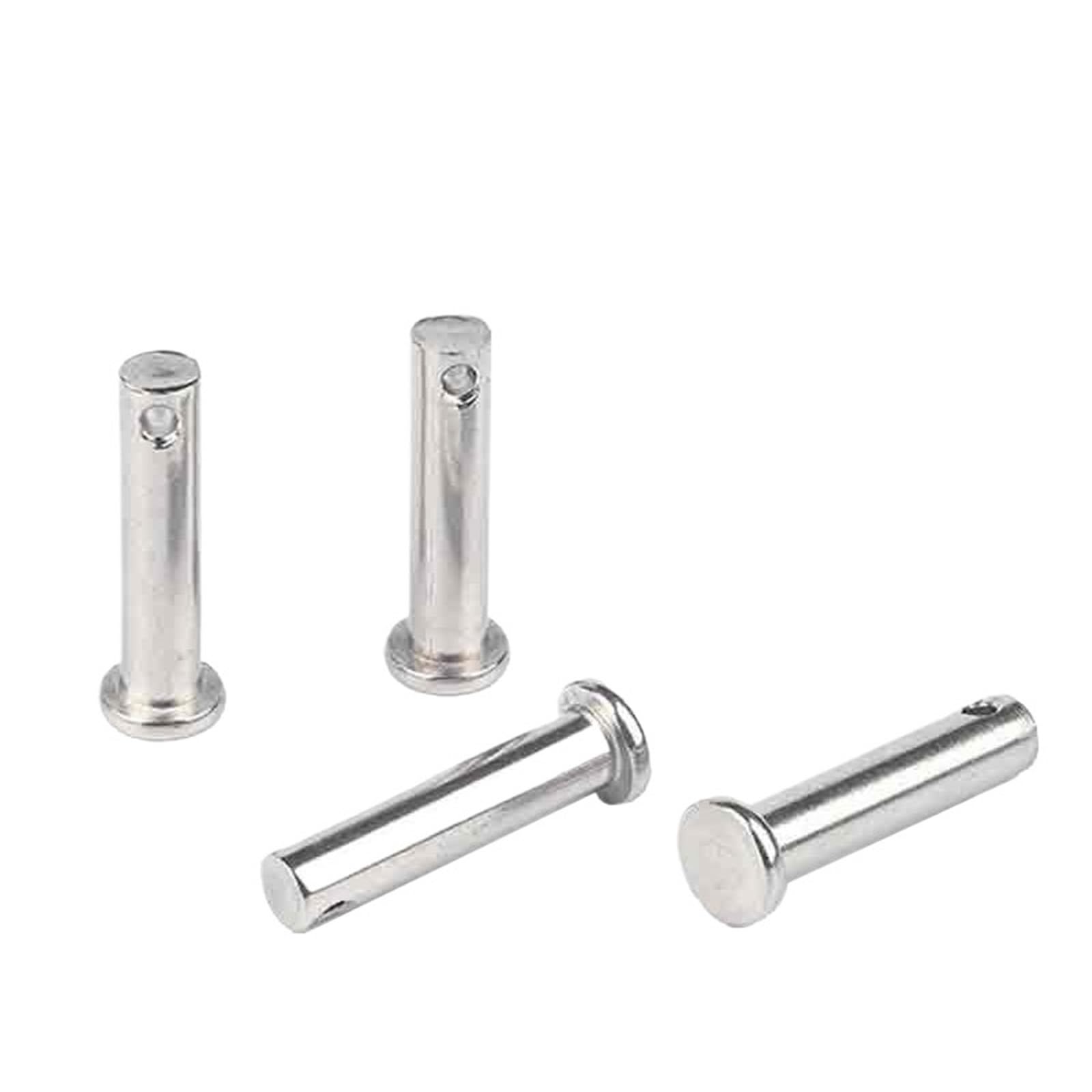 Pasadores de horquilla M3-M8 con cabeza, eje de acero inoxidable 304, cabeza plana con orificio, pasador, perno, pasador, pasadores cilíndricos M4 M5 M6(M3x12-30Pcs)