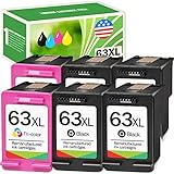 Limeink 6 Remanufactured Ink Cartridge 63XL 63 XL High Yield for HP Envy 4512 4520 Deskjet 3632 2130...