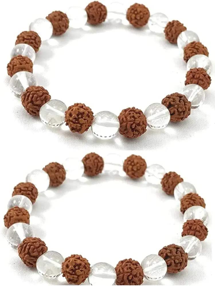 Nebula Original Rudraksha Sphatik Bracelet | Clear Crystal | Stretchable Band 6.5 to 7.5 inches | Bead Size: 8 mm Rudraksha Crystal Bracelet for Unisex (B0C4VN7W9T) Amazon Price History, Amazon Price Tracker
