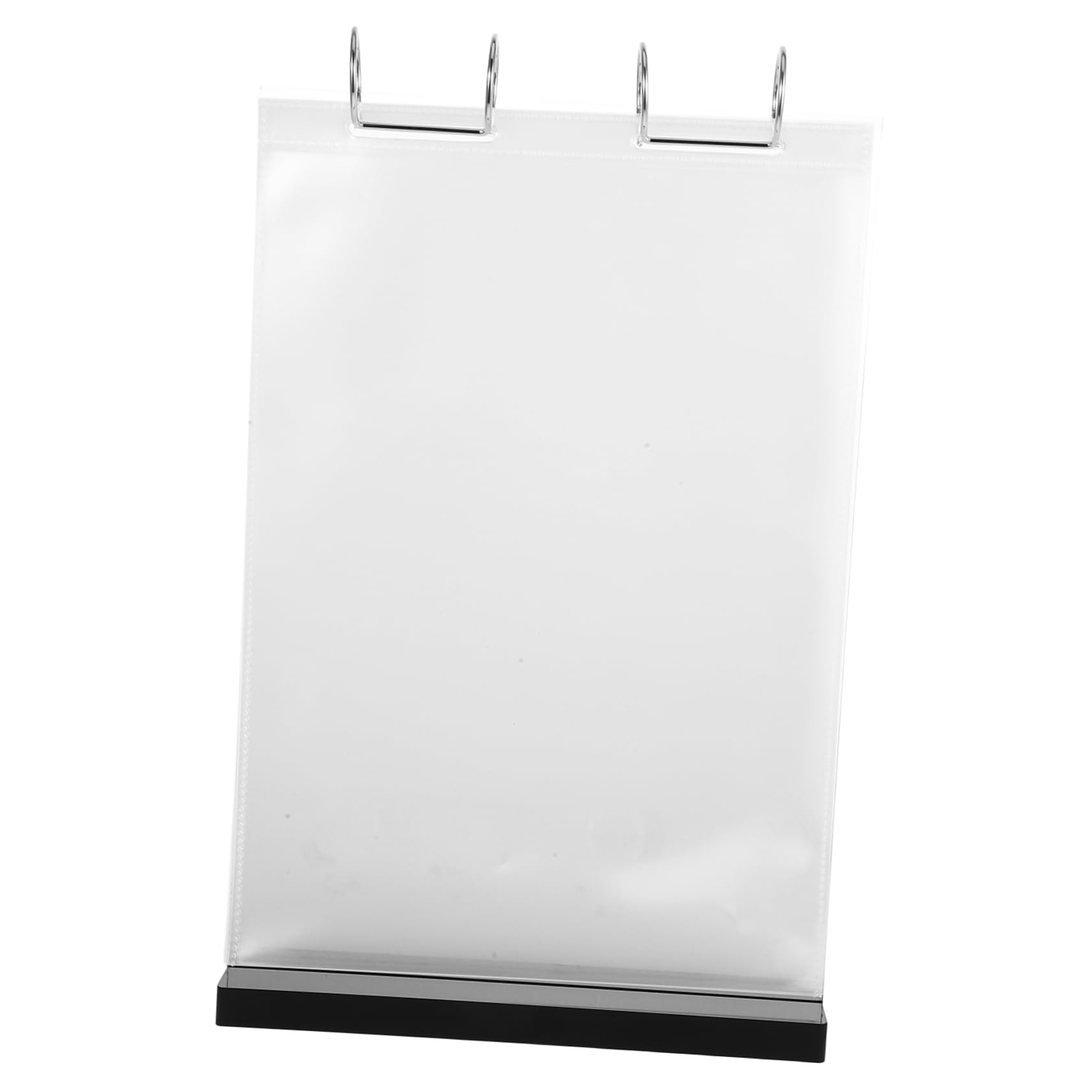 Cabilock Portamenús para Mesa de Acrílico Negro de 6 Páginas, Doble Cara | Pvc E Hierro, 12 Caras Fundas para Tarjetas, para Cafeterías y Banquetes