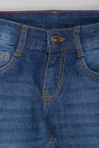 Image of Pantaloons Junior Kids Cotton Stretch Blend Jeans | Slim Fit | Mid Rise Waist | Full Length