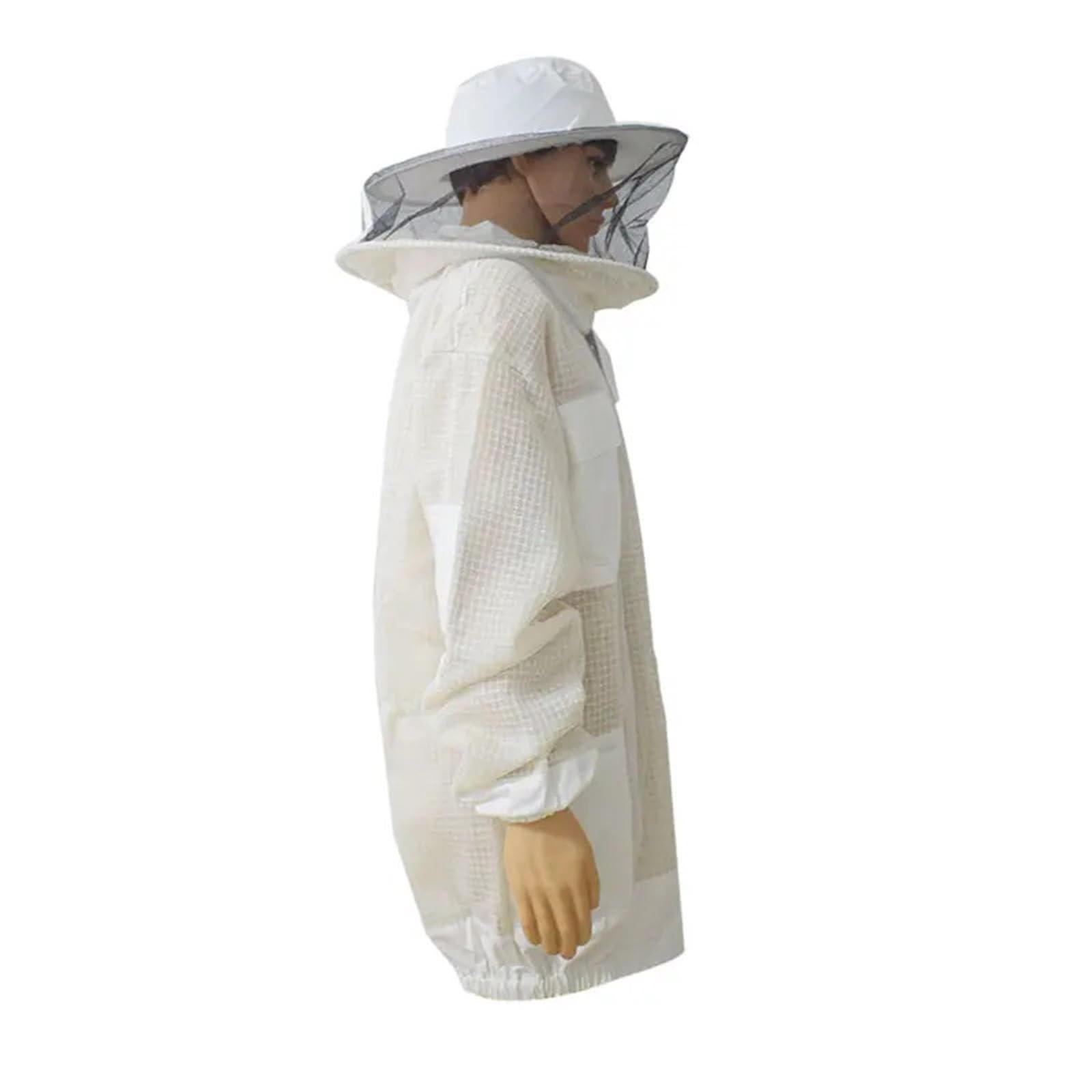 Traje de apicultor Profesional Traje de apicultura 3 capas, ropa protectora transpirable, chaqueta apicultor con velo seguridad extraíble, sombrero y trajes(XXL)