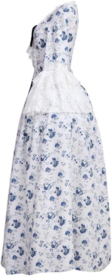 CosplayDiy Women's Rococo Ball Gown Gothic Victorian Dress Costume Navy Blue Flower - Image 3