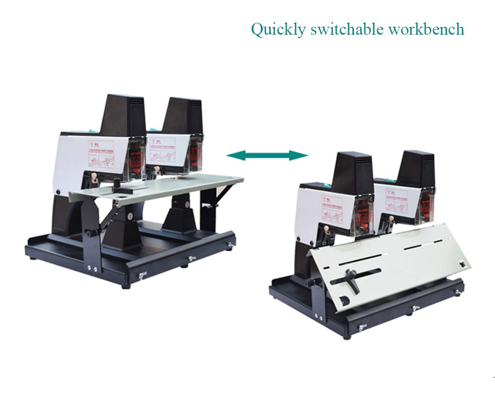 Hanchen Grapadora Eléctrica con Doble Cabeza 40 hojas Grapadora Automática Fuerza y Profundidad Ajustable para Oficinas Papelerías