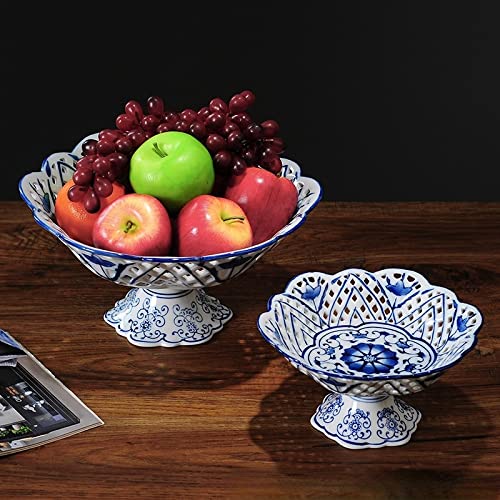 青と白のフルーツモチーフ ボウル Amazon｜フルーツボウル中国風の青と白の磁器フルーツプレート