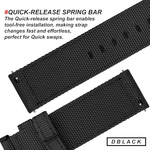 Image of DBLACK ''ENMA'' Nylon Quick Release Watch Strap, Boxy Design, Matte Finish, Nylon Watch Band / / For 20mm, 22mm, or 24mm Watch Belt (Choose Your Size & Color)