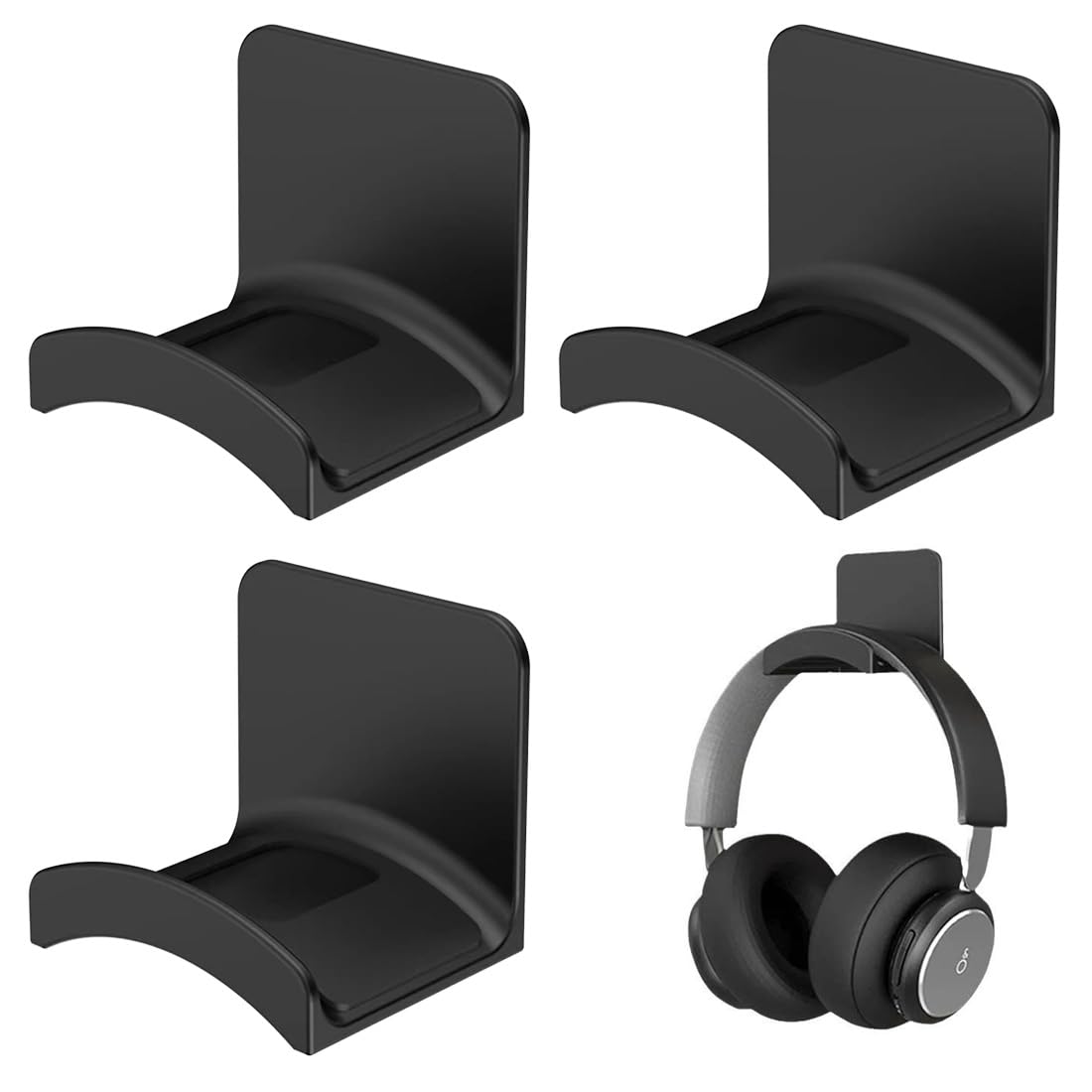 Set da 3 pezzi Supporto per cuffie, Gancio Adesivo Organizzatore, per Scrivania, Parete, Auto, Ufficio, Casa, Camera