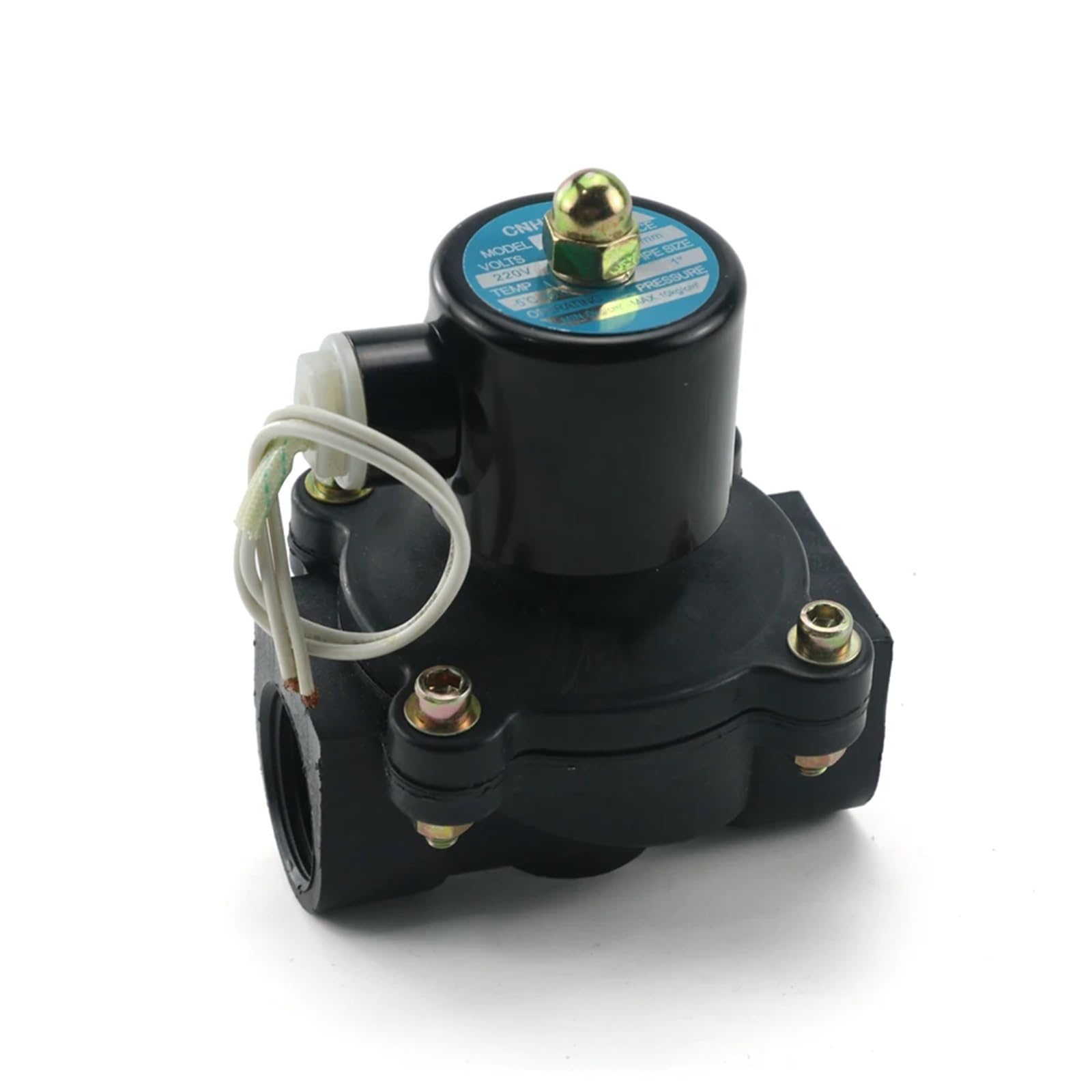 AC 220V 12V/24V 1/2 3/4 1 2 Zoll Normalerweise geschlossenes Kunststoff-Magnetventil DN15/20/25/32/40/50 Luft-Wasser-Ein-Aus-Ventil 1St(3/4",DC12V)