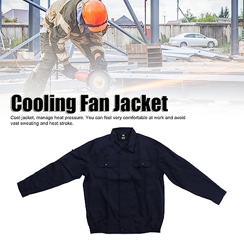 Cooling Fan Jacket, Air Conditioned Clothes Protection Long Sleeve 5V for Construction (Dark Blue)4