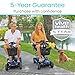 Vive 4 Wheel Mobility Scooter - Electric Powered Wheelchair Device - Compact Heavy Duty Mobile for Travel, Adults, Elderly - Long Range Power Extended Battery with Charger & Basket