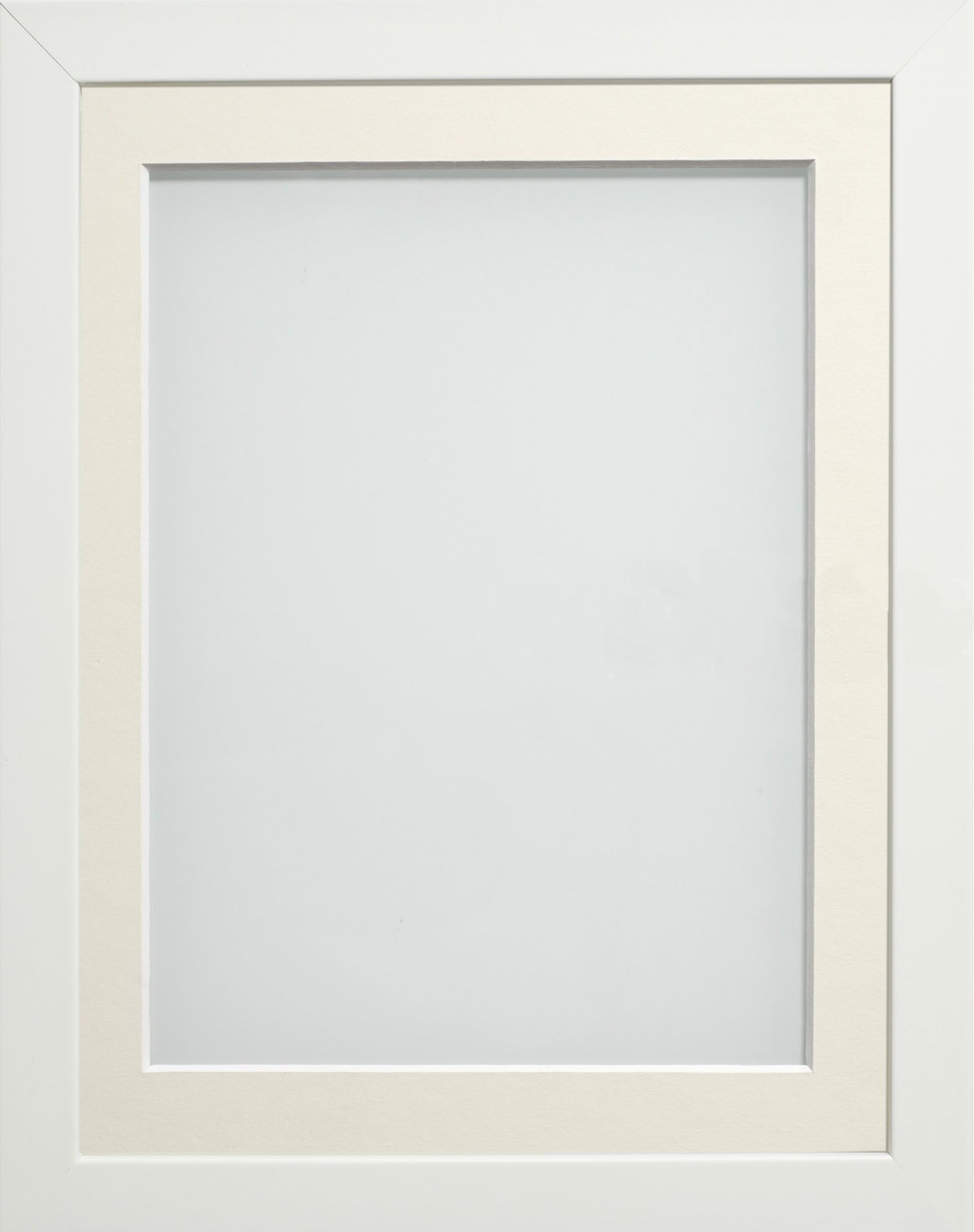 Frame Company Connolly Range White Wooden Picture Photo Frame with Ivory Mount, 16x12 for pic size 12x8 *Choice of Sizes*