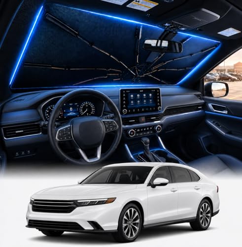 Image of [2026 Upgraded] DooGooCoo Windshield Sun Shade Umbrella for Honda Accord 2023-2025 2026 [100% Sunlight Blocked, Cooling Ice Crystal] Sunshade for Car Windshield for Accord Sun Shade, Custom Fit.