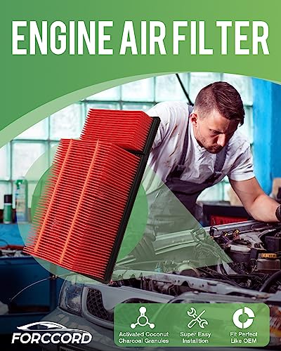 Image of 2-Pack Engine Air Filters for Ford F-250 F-350 F-450 F-550 F650 F750 | for Coachmen Encore Replace#BC3Z9601C, BC3Z-9601A, Engine Filter Replacement Car Accessories