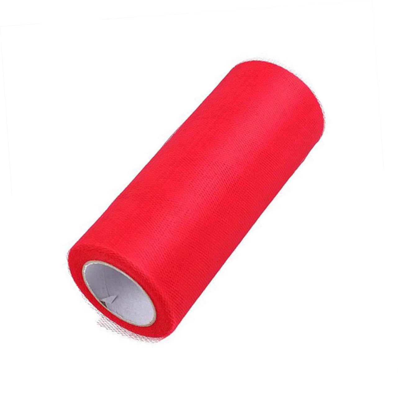 HOODANCOS 25 Tulle Cloth White Tutu Wedding Tulle White Tulle Wedding Decor Tulle Fabric Spool Wrapping Tulle Fabric Ribbon Centerpiece Decoration White Decor Craft Tulle Spool Tutu Red