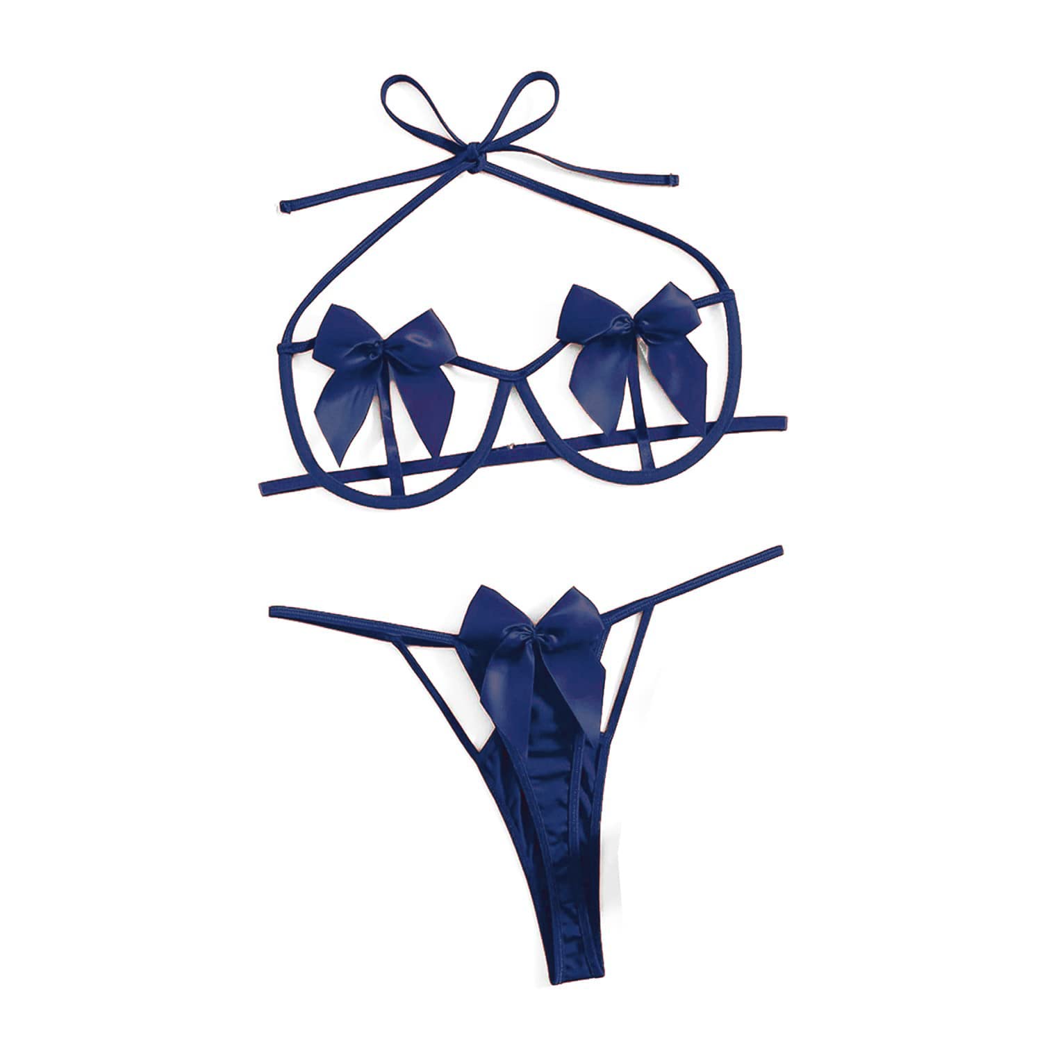 Yooo Shopi Bra Panty hot Sexy Bra Panty Set Women with Panty Bra Lingerie Set Navy Blue