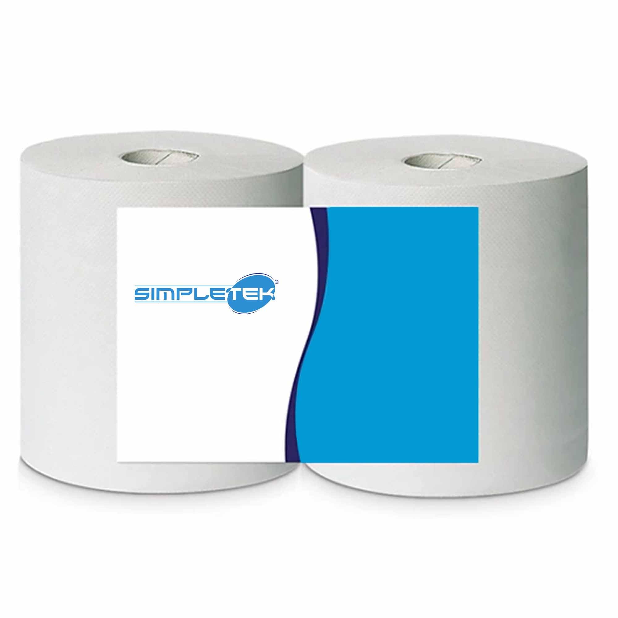 SIMPLETEK W rolce papieru Milleusi 120 m, tłoczony 2-warstwowy, czysta celuloza, wysoka chłonność, ekologiczne opakowanie, 4 rolki