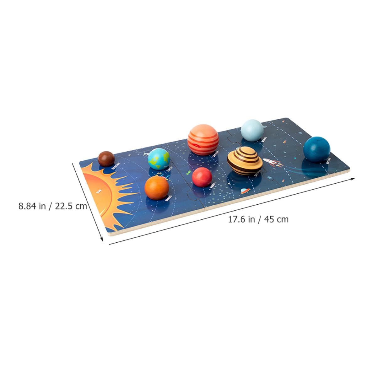 SOIMISS Rompecabezas Planeta Sistema Solar Madera para Niños Educativos Montessori Tamaño Único Cognición Espacial Aprendizaje Juego de 1 Set para Desarrollo Infantil