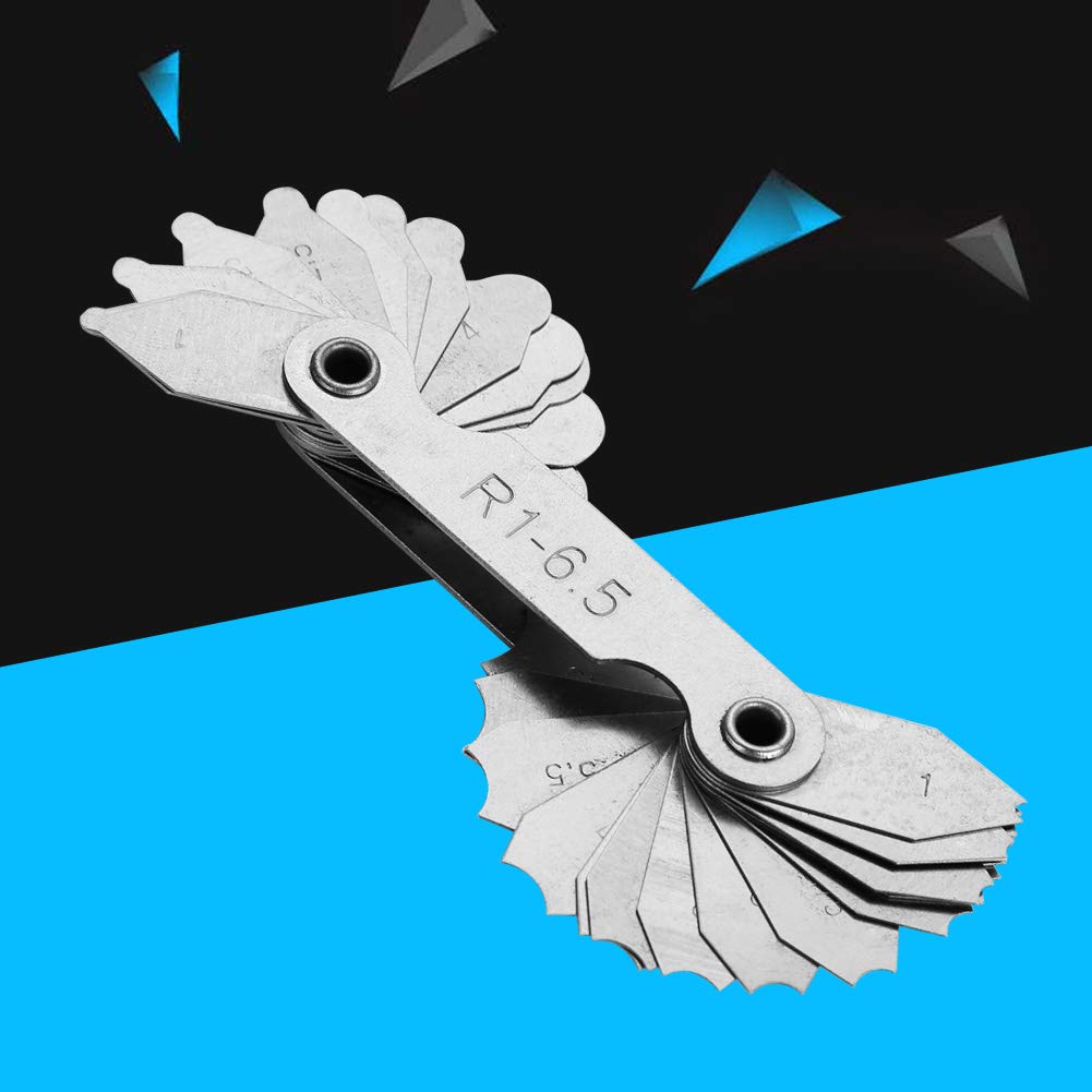 Calibro Raggio In Acciaio Inox - Set Per Misurazione Convessa/Concava, R1-6.5MM - Foto 9