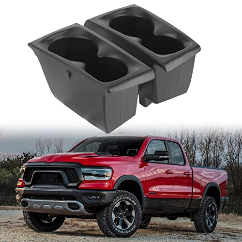 LINOAH Cup Holders Insert Compatible with 2019-2025 Ram 1500 Cup Holder, Replace #5YK46TX7AC 5YK47TX7AC, Door Cup Holders for Right and Left Pocket, Pack of 2