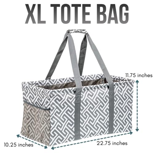 Image of Extra Large Utility Tote Bag - Oversized Collapsible Pool Beach Canvas Basket