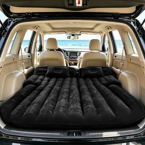 Icelus Auto Matratze SUV Luftmatratze with Luftpumpe 195 * 130 * 15 cm Aufblasbare Camping Kombi Luftbett für Auto Rücksitz Dickere Kofferraum Matratze Bett für Camping Outdoor Traveling